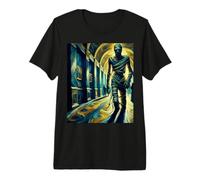 Momia en el Museo, Van Gogh Starry Night Style, Halloween Camiseta Premium