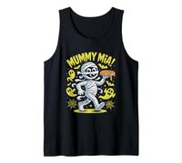 Momia MIA Divertido Halloween Pizza Humor Camiseta sin Mangas