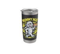 Momia Mia Divertido Halloween Pizza Humor Vaso térmico de acero inoxidable de doble pared