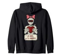 Momia sosteniendo corazón Divertido Espeluznante Lindo día de San Valentín Sudadera con Capucha