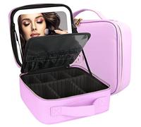 MOMIRA Bolsa de Maquillaje de Viaje Bolsa cosmética Bolsa organizadora de Maquillaje con Espejo Iluminado Brillo Ajustable en 3 escenarios de Color Maletín de Maquillaje Impermeable - Morado