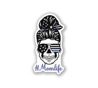 #MOMLIFE-MOSSY BUNS-POLICÍA OFFICER-SKULL-THIN BLUE LINE-BACK THE BLUE-BOY,GIRL,WOMAN,DAD-AMERICAN FLAG-GAFAS DE SOL VINILO DECAL Pegatinas para coche, camión, furgoneta, SUV, ventana, pared, taza, laptop-dos tapas de 5 pulgadas (2 pulgadas) PACK)-S10 019