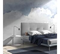MOMMA HOME Cabecero de Tela Beige 150 x 60 cm - Modelo SUKLA - Cabecero tapizado en Tela con Hilera de Botones - Acabado en Algodón - Incluye herrajes para Colgar - Cabezal para Cama Dormitorio