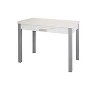 Mesa de cocina rectangular extensible - modelo silanta - sobre mdf - patas metal plata