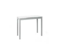 MOMMA HOME Mesa Cocina Cristal Extensible - Mesa Comedor Cristal Extensible, Mesa Plegable, Color Negro/Plata, Novi, Cristal Templado/Metal, Medidas 85/130x40x76 cm