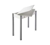 MOMMA HOME Mesa de Cocina o salón Extensible, Mesa Comedor Extensible, Mesa Plegable, Mesa Comedor Moderna, Color Blanco/Plata, RIBETA, Medidas 80x40/80x78 cm