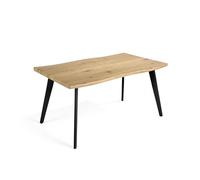 MOMMA HOME Mesa de Comedor Extensible, Salón o Comedor, Canada, Acabado Roble MDF y Patas Metal Negro Mate Medidas 150/210 cm Largo x 90 cm Ancho x 75cm Alto