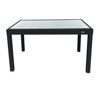 MOMMA HOME Mesa Extensible Jardin Aluminio y Cristal Templado Mesa Comedor Rectangular Extensible de Exterior Al Aire Libre 6-10 Personas Medidas 135/270x90 cm