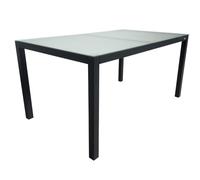 MOMMA HOME Mesa Jardin Aluminio y Cristal TempladoMesa Comedor Rectangular de Exterior 6 Personas Aire Libre Medidas 150x90x74 cm (Gray)