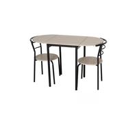 Momma Home MOMMA HOME Conjunto Mesa Cocina Extensible y 2 Sillas Roble y Negro - Diseño Moderno
