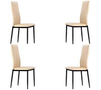 MOMMA HOME Set de 4 Sillas de Comedor, Modelo Polar, Color Capuccino/Negro, Material Ecopiel/Metal, Medidas de la Silla 42 x 47 x 97,5 cm