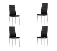 Set 4 sillas de cocina simil piel rene - negro
