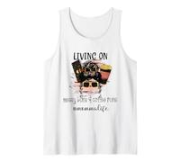 Momma Life #mommalife Viviendo En Bollos Desordenados Y Carreras De Café Camiseta sin Mangas