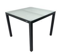 MOMMAHOME® Mesa Jardin Aluminio y Cristal TempladoMesa Comedor Rectangular de Exterior 4 Personas Aire Libre Medidas 90x90x74H cm (Gray)