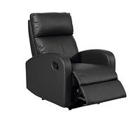 MOMMAHOME® Sillón Relax reclinable, TAVIRA - Sillón Reclinable Manual - Material Piel Sintetica PU/Metal Color Negro, Medidas: Ancho 71 x Profundo 93 x Alto 101 cm