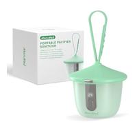 MOMMED Esterilizador Chupete Portátil UV-C, Caja Esterilizadora para Chupete con 6 LED, Limpieza Rápida en 3 Minutos, Porta Chupete Recargable USB-C con Pantalla Inteligente para Casa y Viaje, Verde