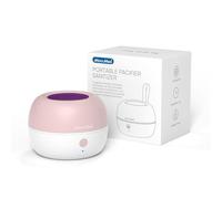 MomMed Esterilizador portátil para chupete, Limpia el 99,98% en 3 minutos, 90 ciclos de desinfección, Recargable por USB, Esterilizador UV para chupetes, mordedores, tetinas de biberón y más