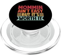 Mommin no es fácil Pero Vale la pena Retro Padre Familia mamá PopSockets PopGrip para MagSafe