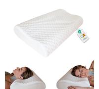 MOMMY CONFORT Almohada Viscoelástica Cervical Cuello Doble Altura 60x35 Ajustable Ergonómica Funda Interior y Funda Lavable con Cremallera Transpirable Alivio Tensiones Dormir Mejor Descanso Diario