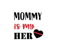 Mommy is My Hero| Fina línea roja con corazón | Gran idea de regalo, 2 unidades, pegatinas de 5 pulgadas | S10191