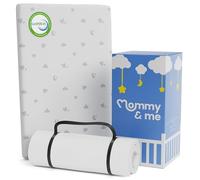 Mommy&Me - Cubrecolchón Pack and Play (38 x 26 x 1 pulgadas) con funda suave lavable y transpirable, impermeable, espuma certificada CertiPUR-US, cubrecolchón de espuma portátil para cuna para bebés y