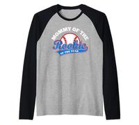 Mommy of The Rookie of The Year Baseball Mom First Birthday Camiseta Manga Raglan