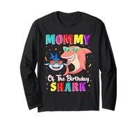 Mommy of The Shark Birthday Family Matching Birthday Son Manga Larga