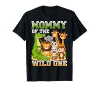 Mommy of the Wild One Zoológico Cumpleaños Safari Jungle Animal Camiseta