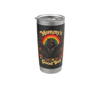 Mommy's Good Boy Hombre Lobo Divertido Vaso térmico de acero inoxidable de doble pared
