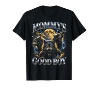 Mommy's Good Boy Wolf Pack Luna Llena Bootleg Divertido Camiseta