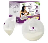 Mommyz Love Conchas de pecho y recogedor de leche para lactancia materna Nuevo modelo con tapones 2 en 1 - Recogedor de leche materna para pezones doloridos y engorrosados - Conchas de pezón