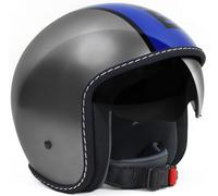 MOMO Blade Glossy Blue Casco de jet, Azul/Plata, Talla XXS (54)