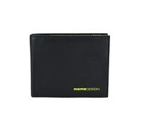 MOMO Design Cartera de Piel Genuina para Hombre, Slim 2 Ventanas, con Protección RFID, Caja de Regalo de Madera