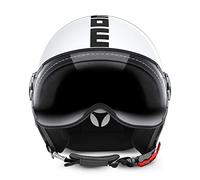 MOMO Design - Casco Classic Blanco Brillante y Negro, Talla XL