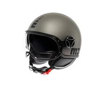 MOMO Design - FGTR EVO E2206, Casco de Moto Jet con visera doble, casco Jet Scooter para hombre y mujer, homologado ECE, casco jet vintage abierto, titanio/negro mate, XL