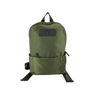 MOMO Design Mochila Hombre Poliuretano Negro con Cremallera - 35x24x12 cm Verde Militare UNICA