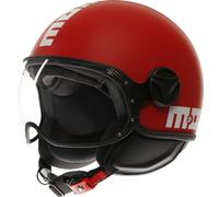MOMODESIGN - FGTR Classic E2206, Casco Jet Moto Homologado ECE, Scooter Abierto, Ligero Con Visera, Para Hombres y Mujeres, Candy Matt Red/White, M