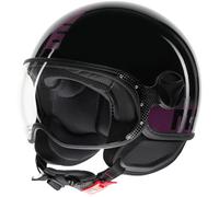 MOMO FGTR Classic Stripes Casco Jet, negro-rosa, tamaño S para Hombres