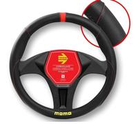 Funda volante poliuretano Momo italy 010 negro/rojo