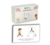 MoMo Nihongo N5 - Tarjetas flash japonesas - Tarjetas flash Kanji JLPT N5 - 85 tarjetas - Aprende Kanji con imágenes fáciles de entender