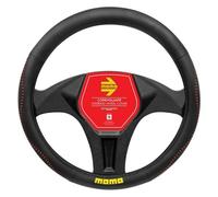 Momo Refial - Funda para Volante de Calle, Color Negro y Rojo, 36,5-37,9 cm