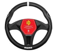 Momo Refial - Funda para volante Supergrip negro/blanco 36,5-37,9 cm