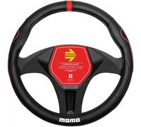 Momo Refial - Funda para volante Supergrip Negro/Rojo 36,5-37,9 cm