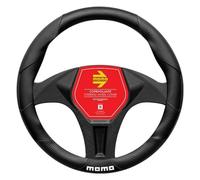 Momo Refial - Funda para Volante Tuning, Color Negro y Carbono Mate, 36,5-37,9 cm