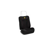 MOMO - Respaldo Asiento Calle, Tamaño Universal para Asiento de Coche, Acolchado con Espuma de Alta Densidad, Fácil de Limpiar y Duradero, Color Negro/Rojo, con Logo en Amarillo