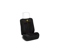 MOMO - Respaldo Asiento, Tamaño Universal para Asiento de Coche, Acolchado con Espuma de Alta Densidad, Fácil de Limpiar y Duradero, Color Negro/Rojo, con Logo en Amarillo