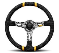 Momo Volante Ultra 350 mm Microfibra Negro MOMVULTRABLK350R Volante Deportivo con Marcadores de Carrera