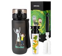 MOMO WAY Warner Bros Rick and Morty Botella De Agua Tritan Reutilizable Deportiva Sin BPA Con Inserto De Fruta Para Niños Gimnasio Oficina Colegio Yoga Rick&Morty 600ml