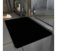 Momobuyi Alfombrilla baño Alfombrilla de baño de Piedra diatomita Antideslizante Alfombrilla bañera Antideslizante Colores sólidos Alfombrilla bañera Negro Alfombrilla Antideslizante bañera