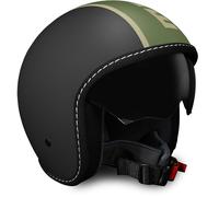 MOMODESIGN Blade Casco de moto negro mate verde militar, negro-verde, tamaño 2XS para Hombres